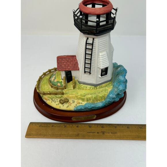 American VTG PartyLite Candle Tealight Holder Plymouth Lighthouse Decorative - Picture 10 of 11
